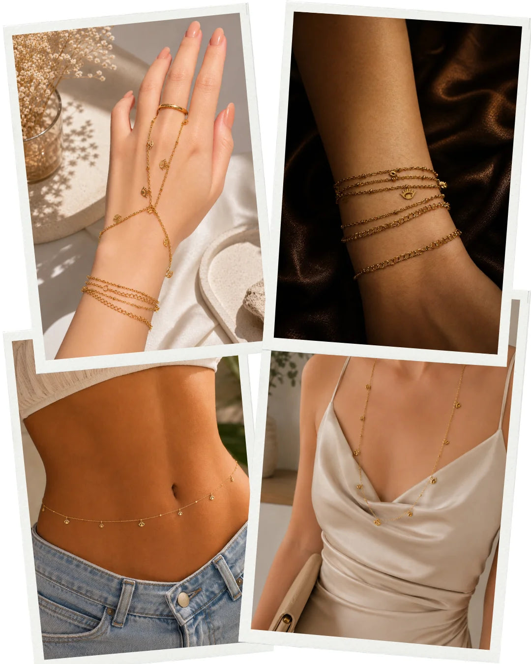 Eyes charms Gold-plated multi-wear chain 