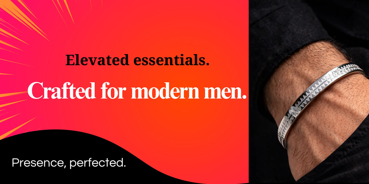 Men’s jewellery collection including bracelets rings and chains