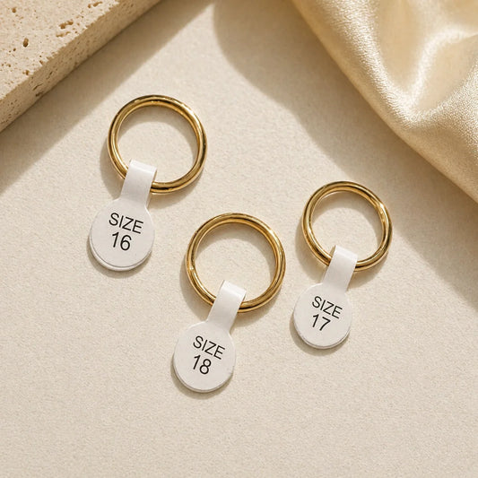 18K gold-plated stackable ring set, gold band with size 16/17/18 tags